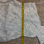 Nicole Miller Silk One Shoulder Dress Maxi 10 Long Foil Silver White Gown Size 2 Photo 12