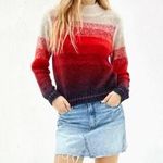 American Eagle Red Ombre Long Sleeve Mock Neck Soft  Outfitters Sweater size M Photo 0