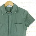 Urban Outfitters Flight Jumpsuit Women Small Green Canvas Short Sleeve Coveralls Photo 10