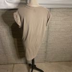 ATM Anthony Thomas Melillo Dress S/P Pima Cotton V Neck Short Sleeve Tan Photo 2