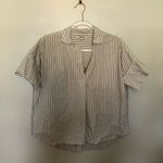Madewell  Courier Button Back Shirt in Stripe Play Liam White Wash Small Photo 0