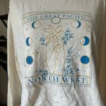 The Great Pacific Northwest Witchy Astrological Cropped Long sleeve Graphic Tee Blue Size M Photo 1