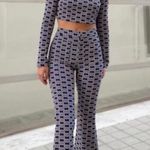 ZARA Geometric Print Open-Back Long Sleeve Crop Top Photo 9