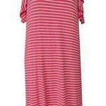 Max Studio NWT  Red Striped Cold Shoulder Sundress Size L Photo 0