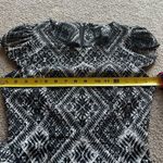 H&M  Women’s Black White Zig Zag Geometrical Print Zip Mini Dress Size 4 Photo 2