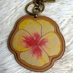 Coach X Koki Leather Hibiscus Flower Key Fob Chain Keychain Bag Charm Photo 0