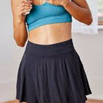 FP Movement Free People Charcoal Ballet All Day Mini Skirt‎ With Shorts NWT Black Photo 0