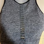 Zobha  Heather Gray Cut Out Racerback Sports Bra Large Photo 5