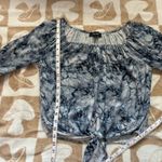 Karen Kane Tie Front Top Blouse Marble Print Long Sleeve XS Photo 5