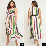 Lane Bryant Striped Faux Wrap Maxi Dress, Multi Plus Size 26 New w/Tag Photo 8