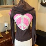 PINK - Victoria's Secret PINK Victoria Secret Brown Zip Knit Hoodie Photo 3