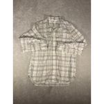 Garnet Hill garnet‎ hill Neutral Paid Button Up blouse size 12 organic pima cotton Photo 2