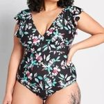 Modcloth NEW NWT The Kelsie One Piece Swimsuit Floral Black Blue Floral Padded S Photo 2