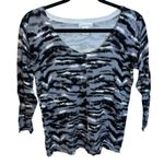 Nwt Linda Lucia Gray Tiger Animal Print Cardigan Size M Photo 0