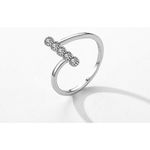 Boutique NEW Women's‎ Bezel Set Simulated Diamond Platinum-Plated S925 Band Ring, 6 Photo 11