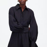 Madewell NWT  Seamed Long-Sleeve Mini Shirtdress in Poplin - MSRP $138 -‎ Size 6 Photo 0