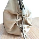 Hobo Flourish Leather Shoulder Bag in Cream Top Zip Tan Photo 2
