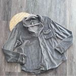 SKIMS  velour‎ gray sleep shirt long sleeve women’s size M Photo 1