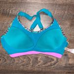 Victoria's Secret VSX  PINK Logo 34B Pullover Sports Bra Turquoise Print Racerback Photo 6