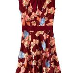 Voodoo Vixen Bow Front Floral Burgundy Dress size small Pin Up Red Photo 0