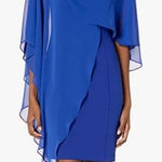 Eliza J New!  Chiffon Cape Draped Sleeveless Sheath‎ Evening Dress Photo 0