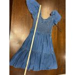 Gap Denim Smocked Dress Women Small Western Cowgirl Concert Festival Coquette Photo 4