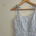 Madewell Light Blue Gingham Tie Strap Mini Dress Photo 5