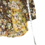 Fig And Flower Sheer Tunic Blouse XL Brown Yellow Floral Button Down Boho Photo 9