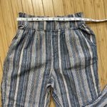 Falls Creek Womens Linen Blend Pull On Pants Small Multicolor Striped Pockets  Photo 6
