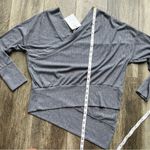 Stella & Dot  Asymmetrical Ribbed Double V Sweater NWT Chambray Blue Grey Small Photo 8