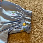 English Factory Floral Embroidered Puff Slv Babydoll Powder Blue Multi XS *flaw Photo 5