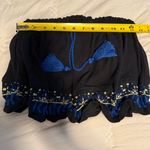 Free People NWT  No More Tiers Black Blue Beaded Tassel Crop Tube Top Size S Photo 4