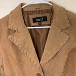 Rue 21 Women's Brown 100% Genuine Leather Jacket Button Up Size Medium Photo 2