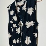 Vince Chrysanthemum Black & White Print Floral 100% Silk Jumpsuit Size Large Photo 9