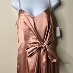 After Six  Faux Wrap Midi Dress with Draped Tulip Skirt Desert Rose Size 6 NEW Photo 3