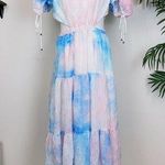 Elliatt  Reflection Midi Dress Pink blue Multi Photo 0