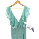Free People Fame & Partners Jacy Ruffle Wide Leg Jumpsuit Mint Swiss Dot Small Photo 8