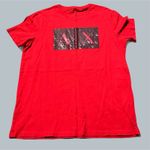 Armani Exchange  Women’s Red Short Sleeve T-Shirt large 100% cotton top logo Photo 0