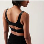 Athleta  Black Velour Cut Out Sports Bra Medium‎ Photo 1