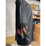 Feathers Black Off Shoulder Embroidered Rose Bell Sleeve Dress Size S Photo 1