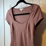 Derek Heart  Women's M Brown Cap Sleeve‎ Sweetheart Neckline Midi Dress Trendy # Photo 3