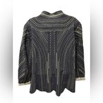 John Mark  Embroidered Lined Jacket Blue Cream Sz XL Contrast Cuff Lagenlook Photo 2