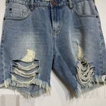 One Teaspoon Stevie’s Denim Long Distressed Shorts Sz 28 Photo 3