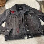 ZARA Awesome What You Wanna Know Graphic Embroidered Black Denim Jacket Photo 0