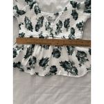 Hollister White Green Floral Top XS Smocked Peplum Milkmaid Boho Coquette Photo 9