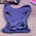 Aerie Blue Ribbed Low Back Bodysuit Photo 0