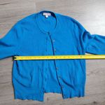 J.Crew  Blue Crew Neck Button Front Cardigan Lightweight Sweater Women's Size M Photo 7