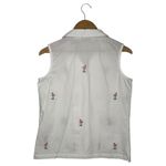 Dress Barn Top Womens S Flamingo Novelty Print Button Up Sleeveless Coastal White Photo 1