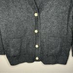 CAbi Cultured gray knit chunky pearl snap button cardigan size medium Photo 1