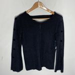 Nic+Zoe constellation sparkly knit top with velour button sleeves size S Photo 36